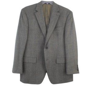 Ralph Lauren LRL Sport Coat Jacket Blazer Gray Wool Herringbone 2 Button